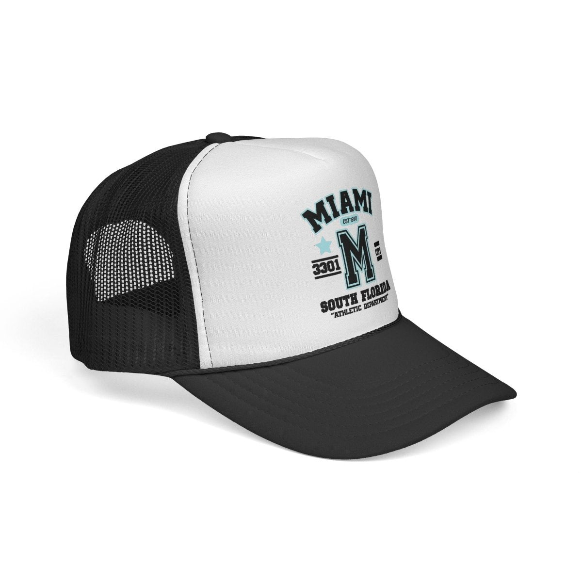 Miami Varsity Trucker Cap — South Florida Retro Mesh Hat - Chinchilla Choons