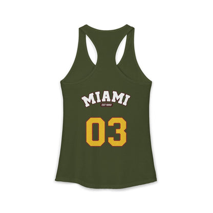 Miami Varsity Women's Racerback Tank Top - Chinchilla Choons