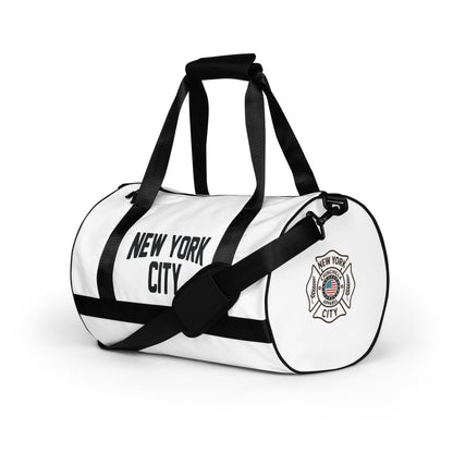 New York City Duffel Gym Bag (White) - Chinchilla Choons
