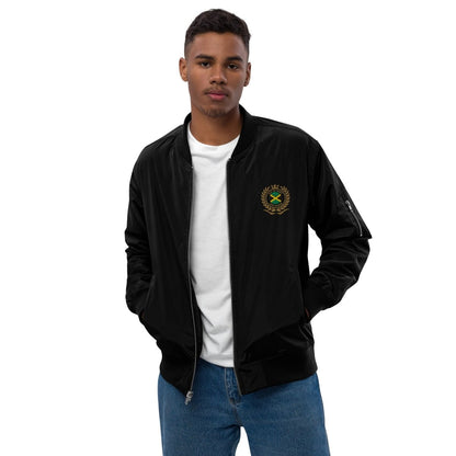 Jamaican Heritage Premium Mens Bomber Jacket - Chinchilla Choons