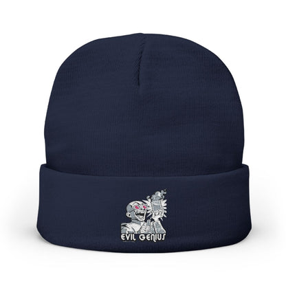 Evil Genius Embroidered Knit Beanie - Chinchilla Choons