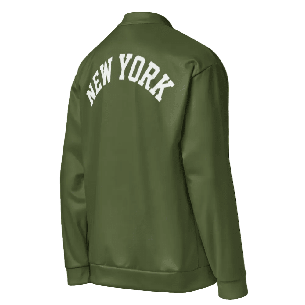 New York Unisex Bomber Jacket (Army Green) - Chinchilla Choons