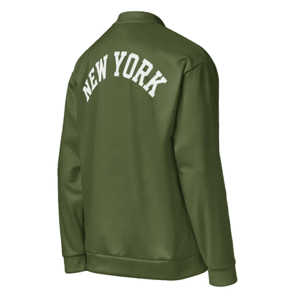 New York Unisex Bomber Jacket (Army Green) - Chinchilla Choons