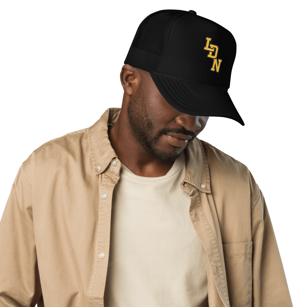 London (LDN) Trucker Cap — Vintage Varsity Cap - Chinchilla Choons
