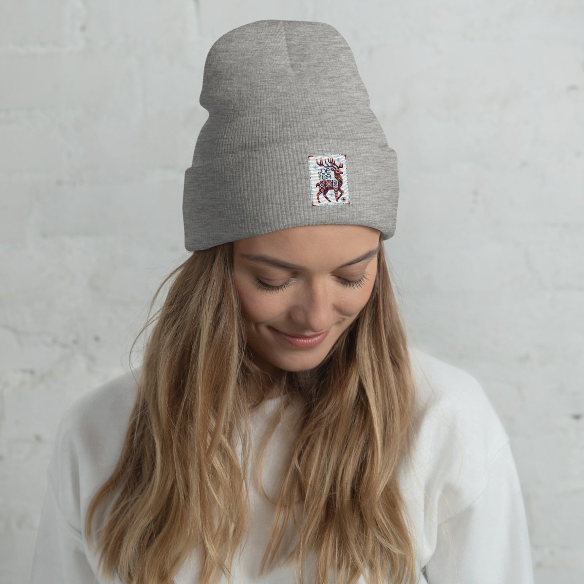 Deer Logo Unisex Cuffed Beanie Hat - Chinchilla Choons