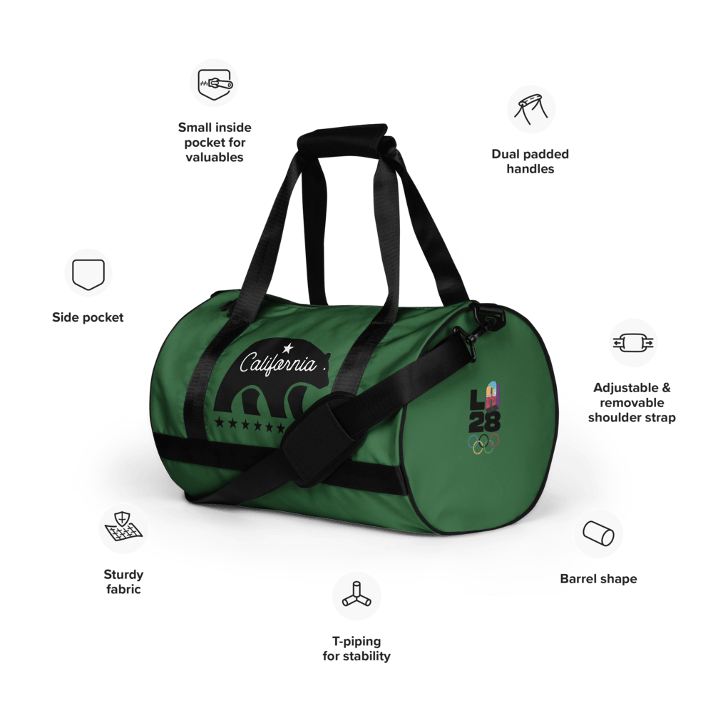 California Mascot Gym Bag (Green & Black) - Chinchilla Choons