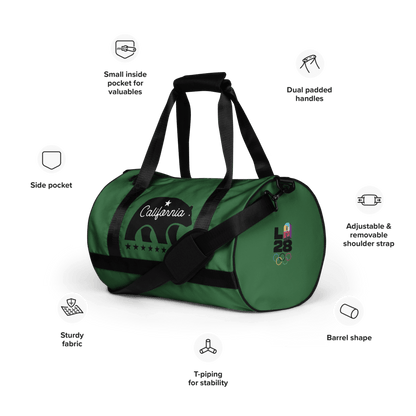 California Mascot Gym Bag (Green & Black) - Chinchilla Choons