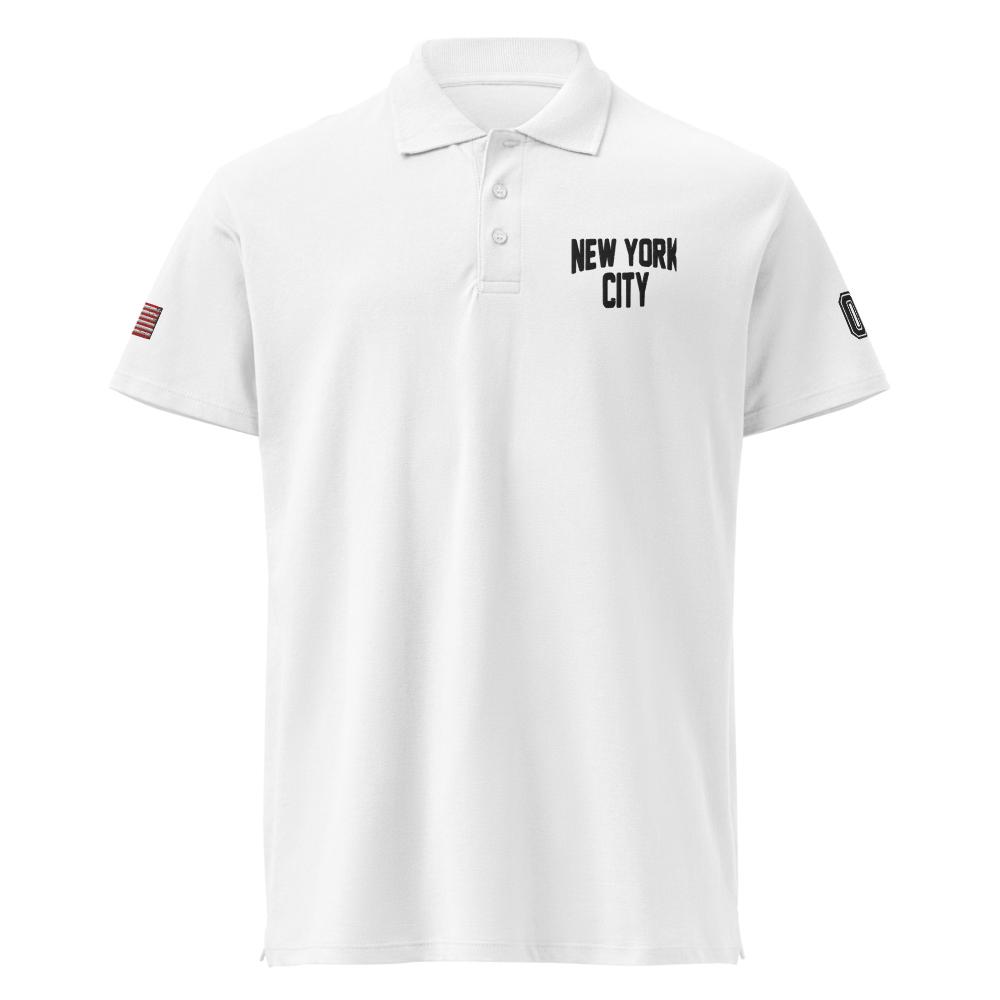 New York City Unisex Pique Polo Shirt (White)