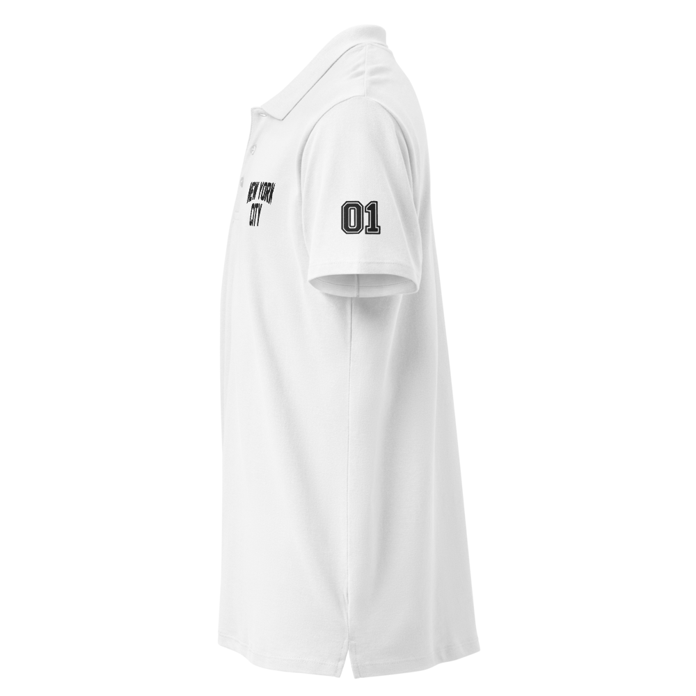 New York City Unisex Pique Polo Shirt (White)