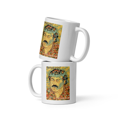 Pablo Escobar Medellin Colombia White Glossy Mug