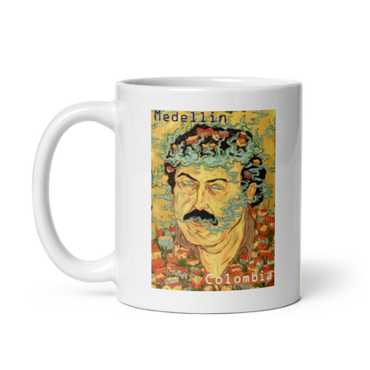 Pablo Escobar Medellin Colombia White Glossy Mug