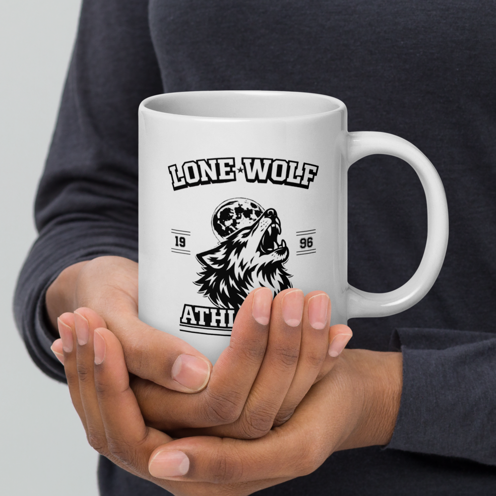 Lone Wolf White Glossy Mug
